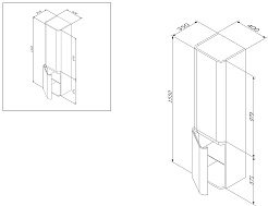 Am.Pm Пенал для ванной Sensation L табачный дуб, текстурированная – фотография-2